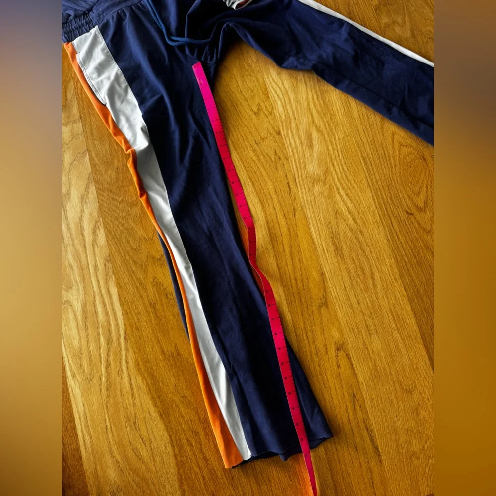FP Movement by Free People Navy Jumpsuit with Orange and White striping XS - Picture 6 of 7